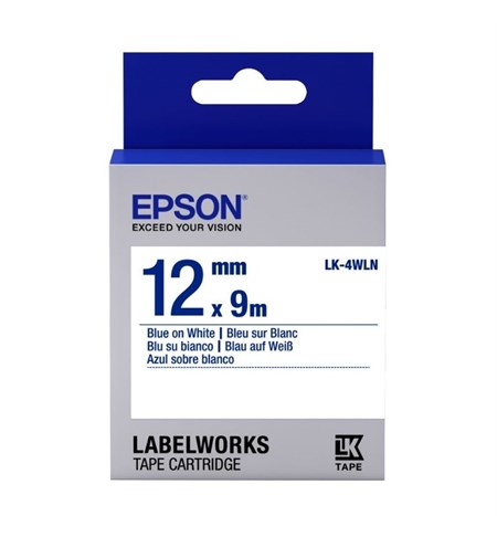 Epson LK-4WLN Ribbon Blue on White Extra Adhesive 12mm x 9m